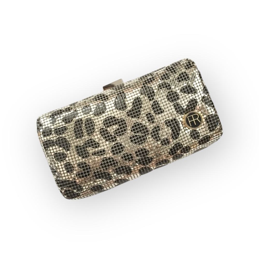 Rare: new Felix Rey ☻ Jungle Mesh Minaudière Box Clutch Handbag Bag ☻ Leopard - Picture 2 of 16